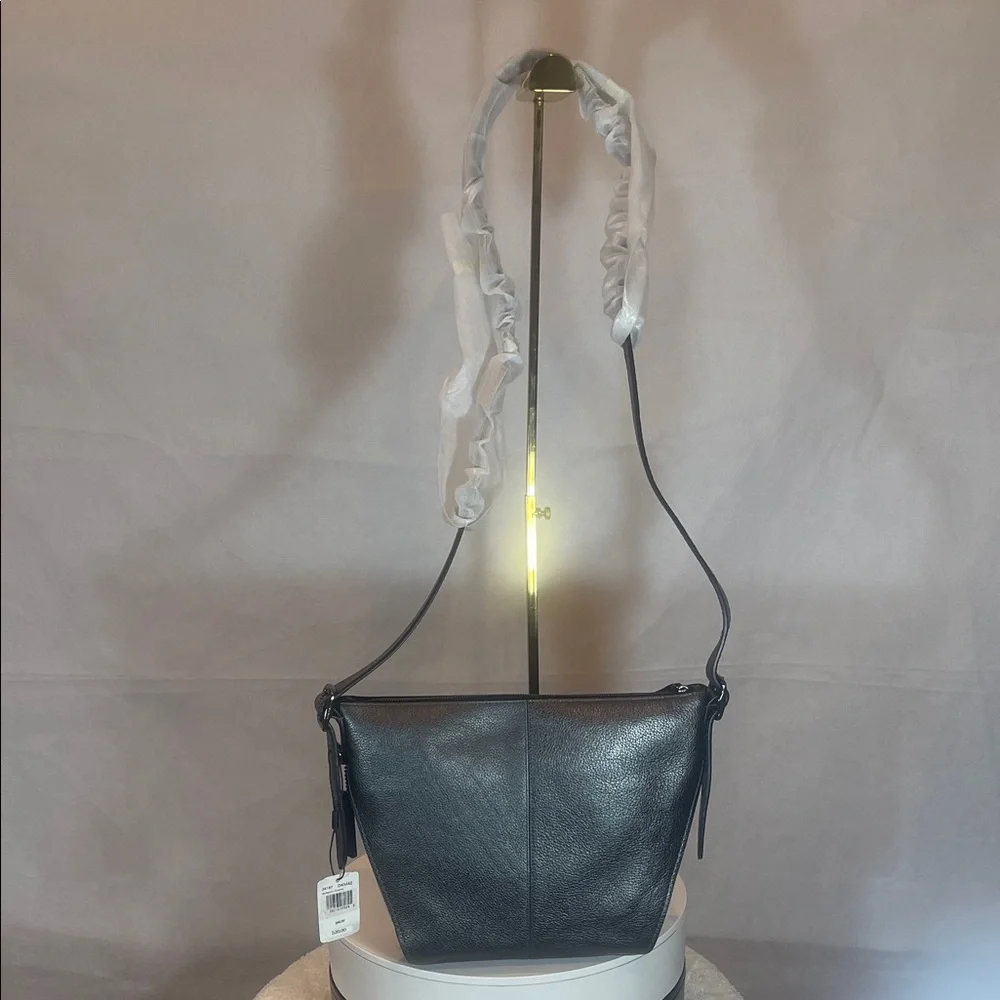 Elegant Gray Leather COACH Shoulder Bag . - Picture 7 of 12